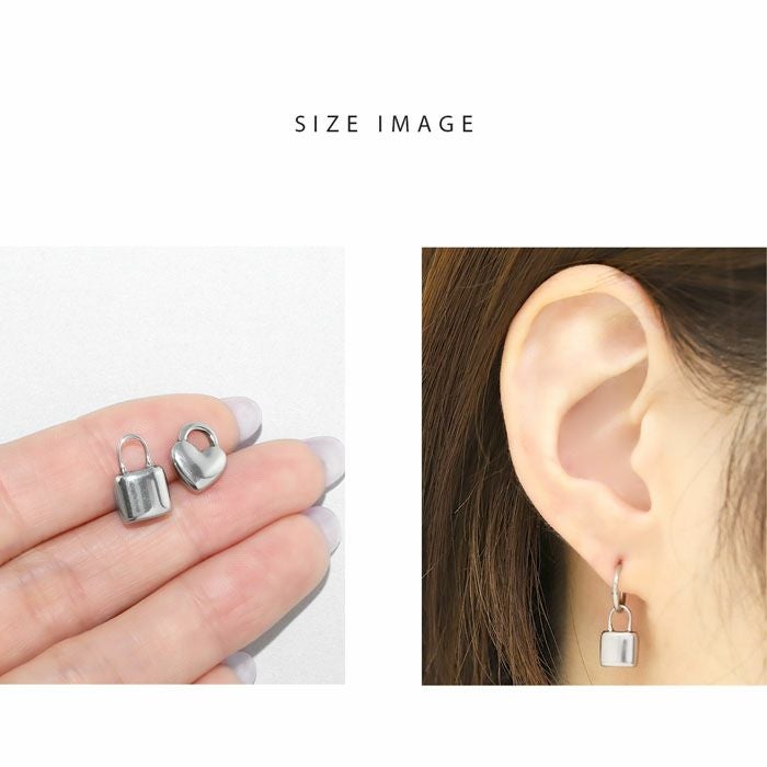 14G 16G 18G チャーム ハート 南京錠 シルバー パドロック