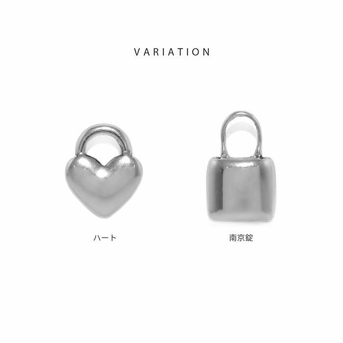 14G 16G 18G チャーム ハート 南京錠 シルバー パドロック