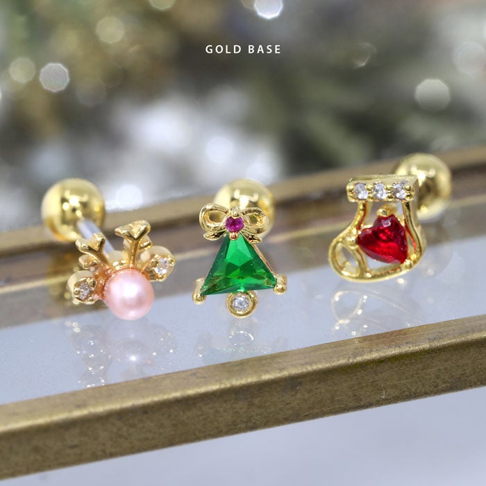 クリスマスモチーフピアス（トカナイ靴下ツリー）｜ボディピアス凛【公式】