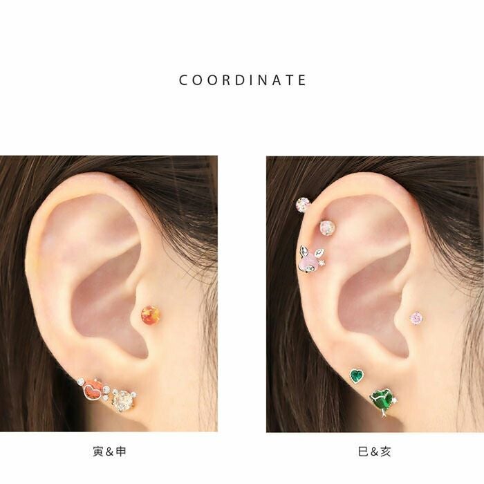 十二支動物カラージュエルピアス｜ボディピアス凛【公式】