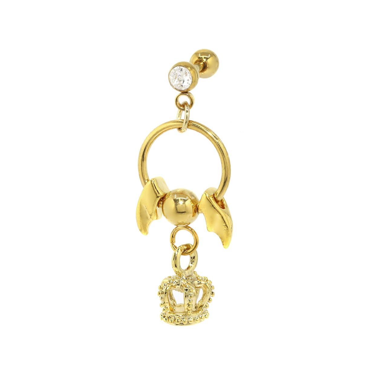 16G 軟骨ピアス カスタムセット エンジェル デビル 王冠 天使 悪魔