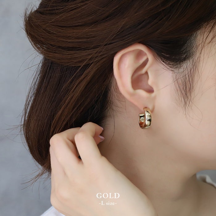 ピアス シルバー ゴールド 18K ロジウムコーティング フープ