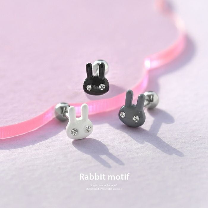 16G 軟骨ピアス かわいい うさぎ ラビット クール おめめキラキラ