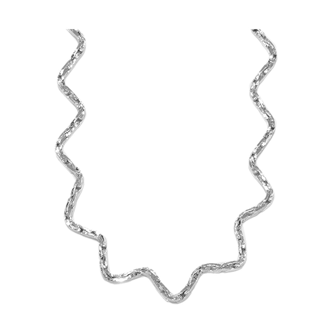 ネックレス 波 wave 洗練 キレイ シンプル 18K ロジウムコーティング