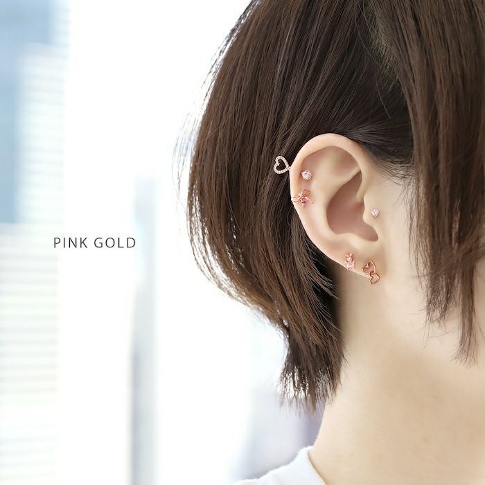 ジュエルハートアンテナヘリックスピアス｜ボディピアス凛【公式】