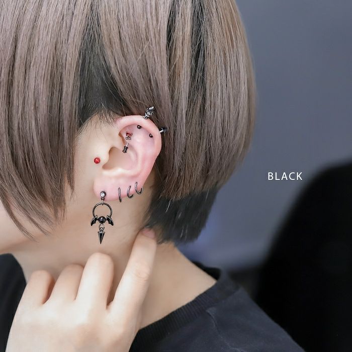 真っ赤なハートジュエル小悪魔ピアス｜ボディピアス凛【公式】