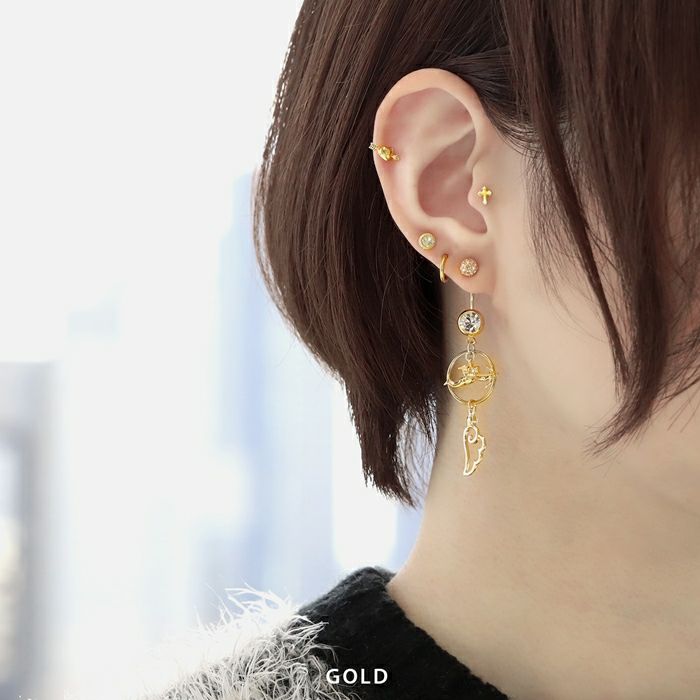 16G 軟骨ピアス ハート はーと 矢 アロー かわいい カワイイ 可愛い