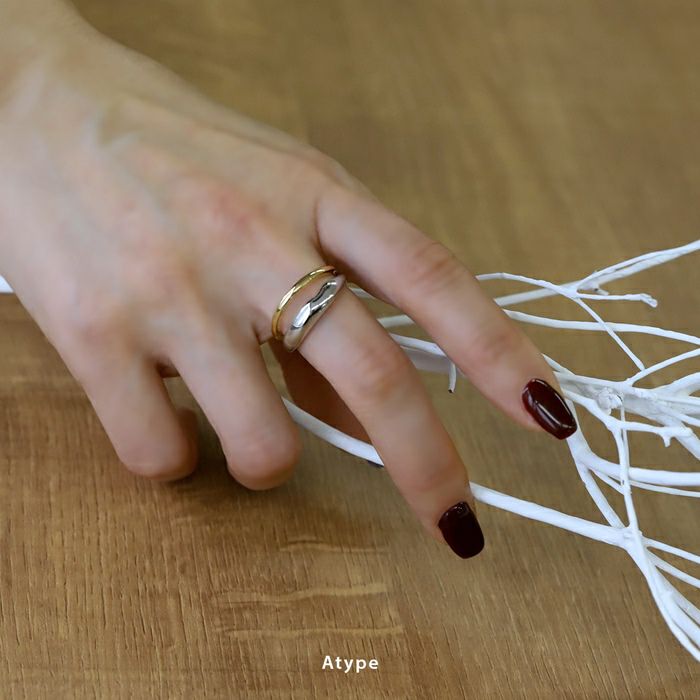 リング 指輪 ダブルラインリング レディース アクセサリー バイカラー