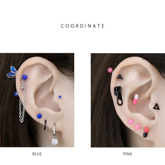 キスカcolor✳︎シュリンクパール✳︎ワイヤーボール✳︎大ぶりピアス からふるカラーボールキャッチ｜ボディピアス凛【公式】