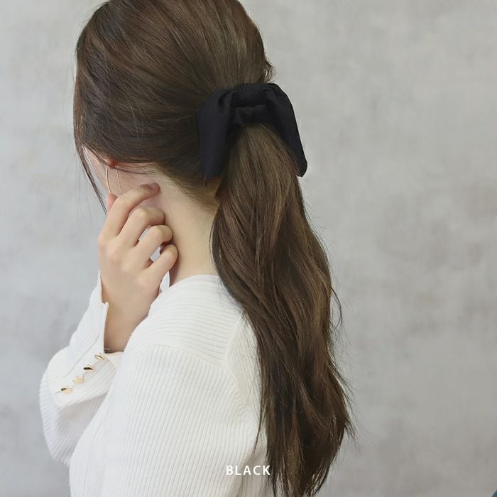 ヘアアクセサリー シュシュ chou chou リボン くすみカラー なめらか