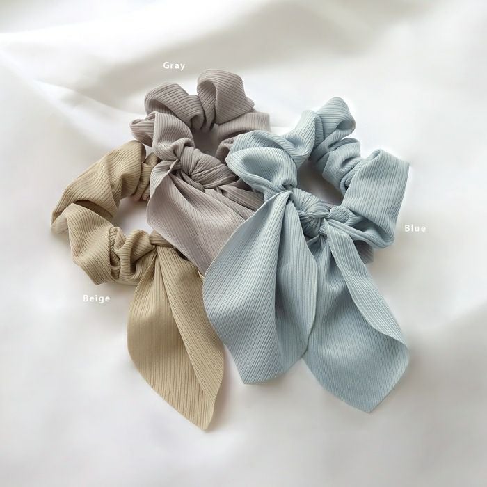 ヘアアクセサリー シュシュ chou chou リボン くすみカラー なめらか