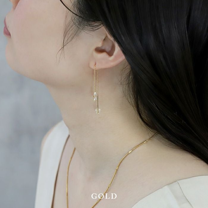 ◆e.m.◆美品！キュービックジルコニアピアス 14G 16G ］さりげなく特別感のある存在感♪キュービックジルコニア