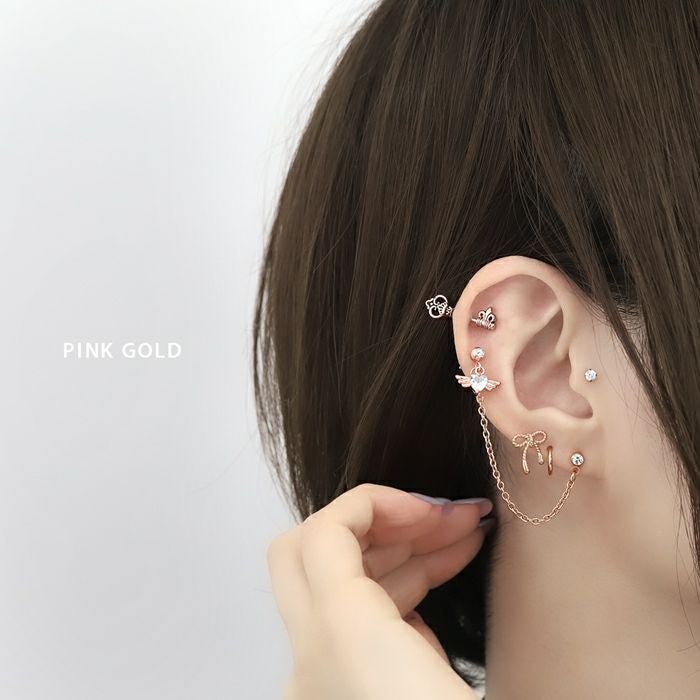 和洋折衷ロープリボンピアス｜ボディピアス凛【公式】