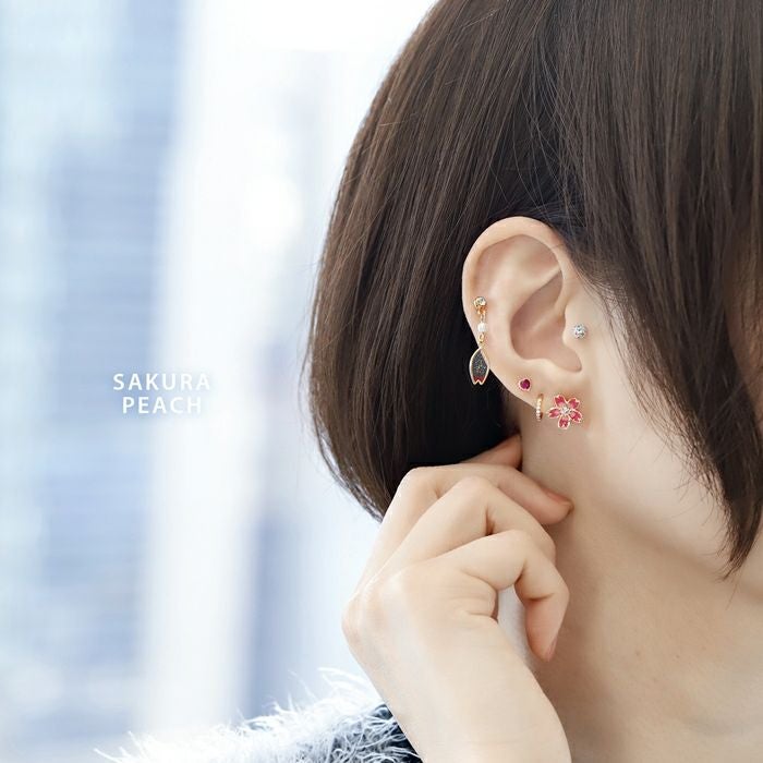 桜と富士山キャッチのバーベルセット｜ボディピアス凛【公式】