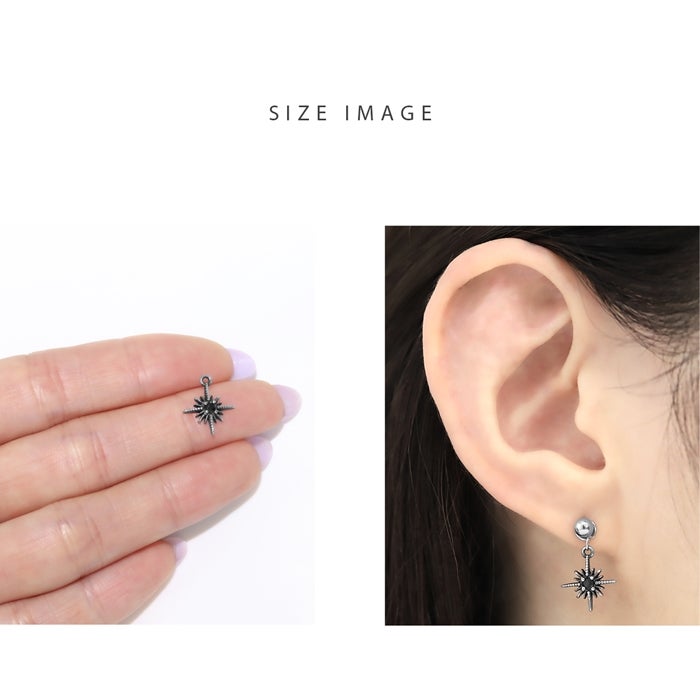 14G 16G 18G チャーム スター 星 シルバーボディピアス アレンジ