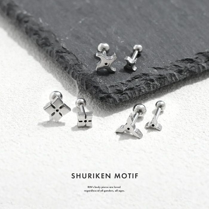 手裏剣ピアス（三方・卍・四方）｜ボディピアス凛【公式】