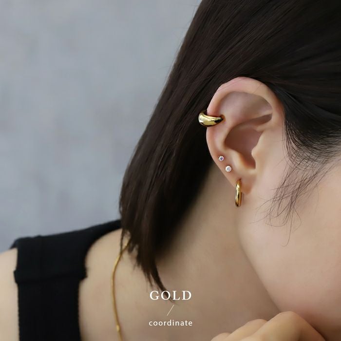 イヤーカフクリップ式イヤーカフ バネ式 リング フープフェイクピアス