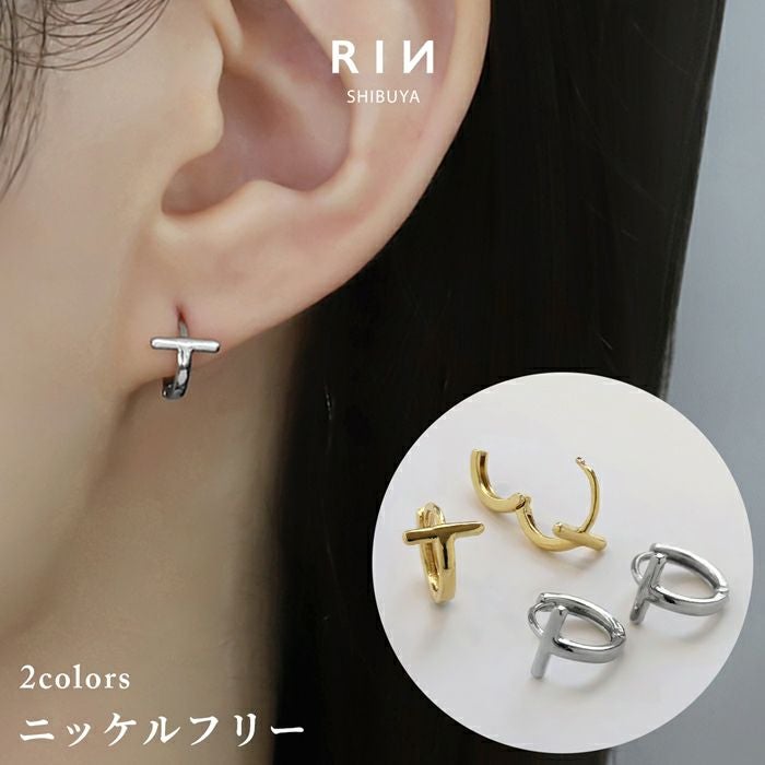T字ワンタッチリングピアス｜ボディピアス凛【公式】