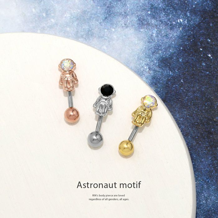 16G 軟骨ピアス 宇宙飛行士 宇宙 コスモ 宇宙服 ユニーク かわいい