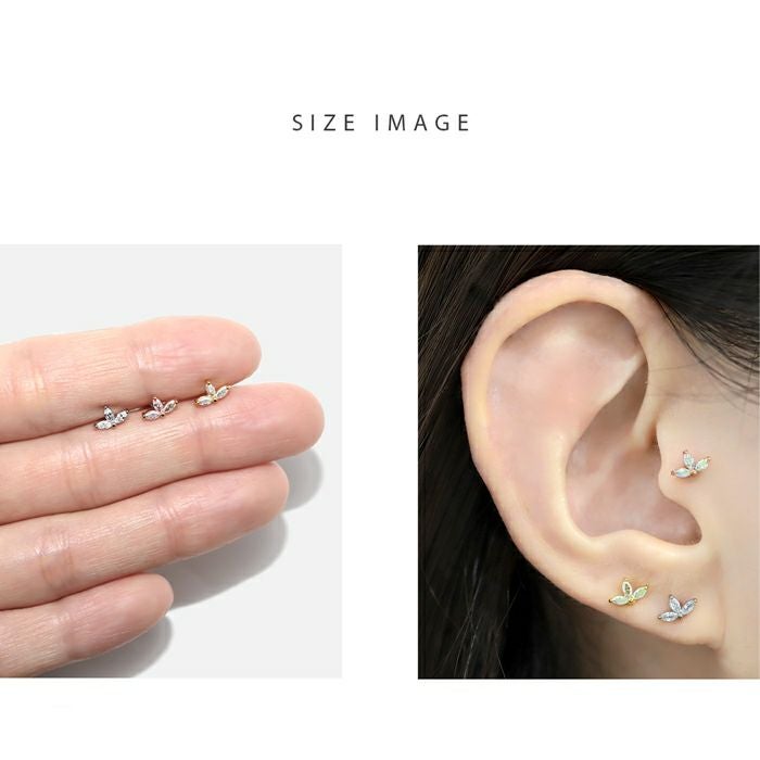 16G 軟骨ピアス ストーン かわいい Marquise Fan キュービック