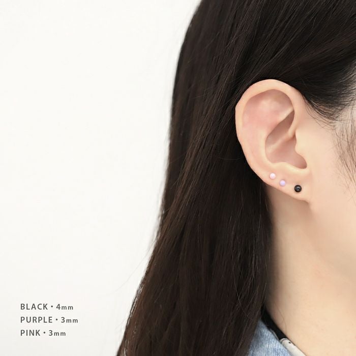 18G 軟骨ピアス カラフル パステルボール 3mm 4mm シンプル かわいい