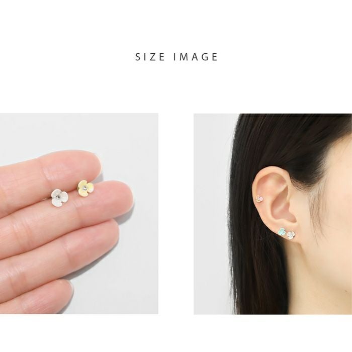 16G 軟骨ピアス 花 オーロラ パステルカラー フラワー プチ 小さい