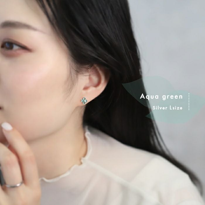 14G 16G 軟骨ピアス クローバー 四つ葉 ジュエル キュービック