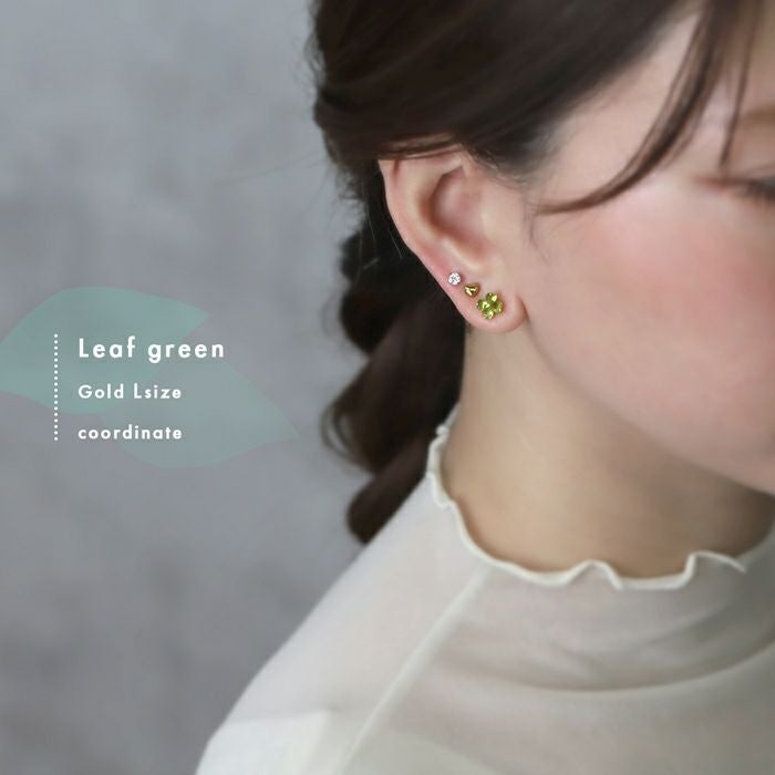 14G 16G 軟骨ピアス クローバー 四つ葉 ジュエル キュービック