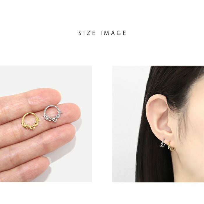 16G 軟骨ピアス フープ いばら 茨 とげ ワンタッチ 金属アレルギー