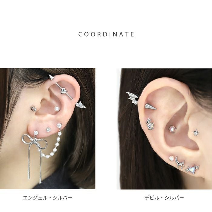 天使と悪魔の翼ピアス【凛限定デザイン】｜ボディピアス凛【公式】