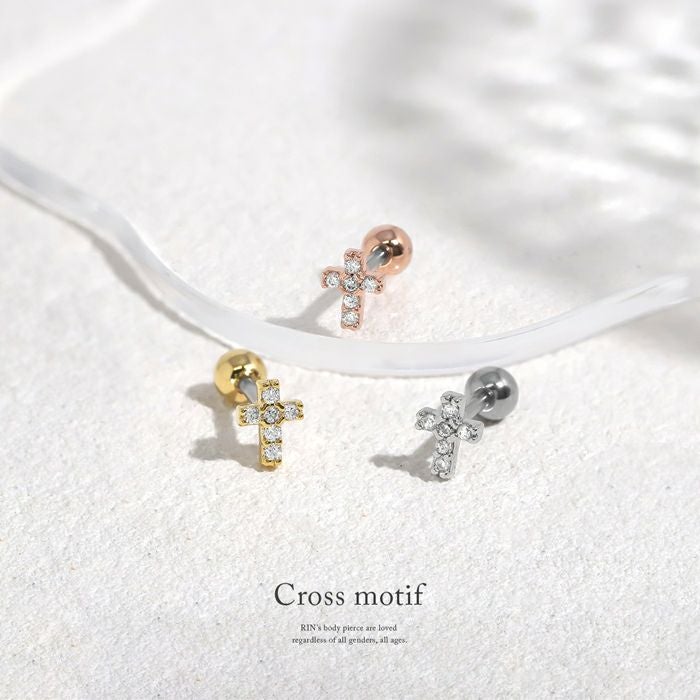 6ジュエル十字架ピアス｜ボディピアス凛【公式】