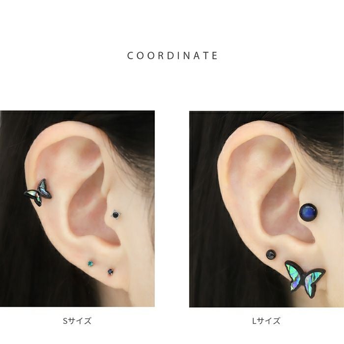 貝螺鈿柄蝶々ピアス｜ボディピアス凛【公式】