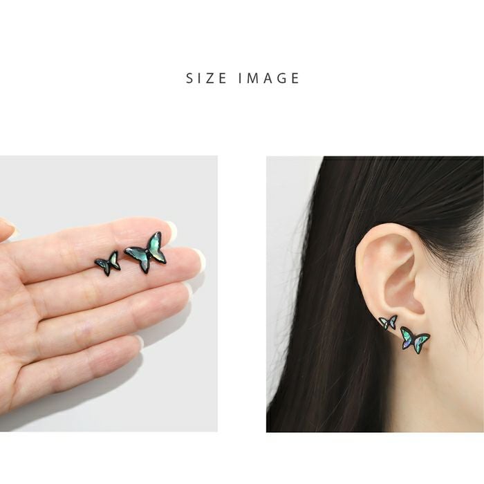 貝螺鈿柄蝶々ピアス｜ボディピアス凛【公式】