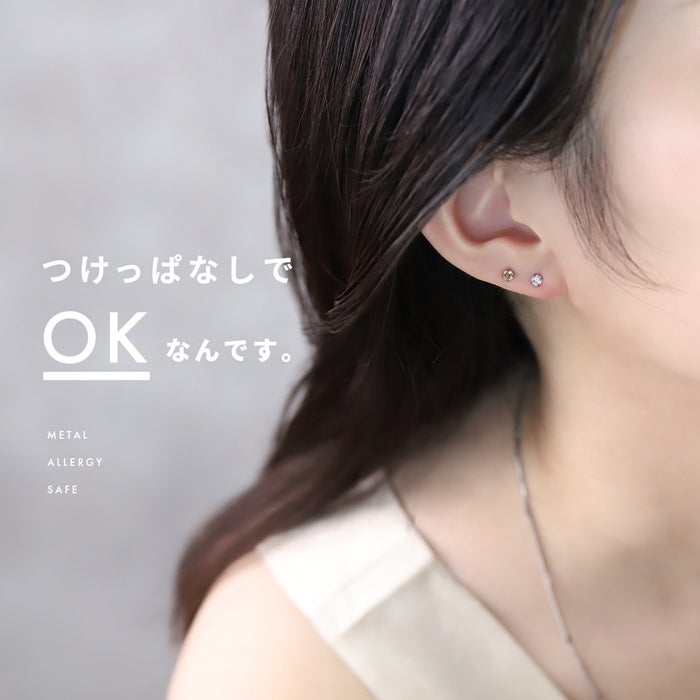 16G 軟骨ピアス 一粒ジュエル 星 ハート Wフェイス ジルコニア つけっ