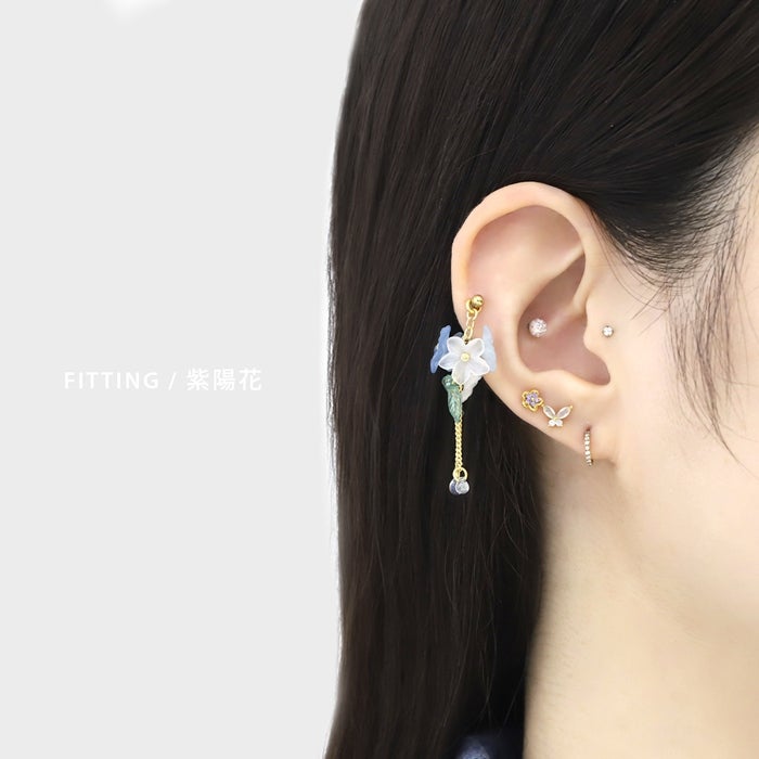 14G 16G 18G チャーム 花 桜 藤 紫陽花 和風 和 揺れる ボディピアス