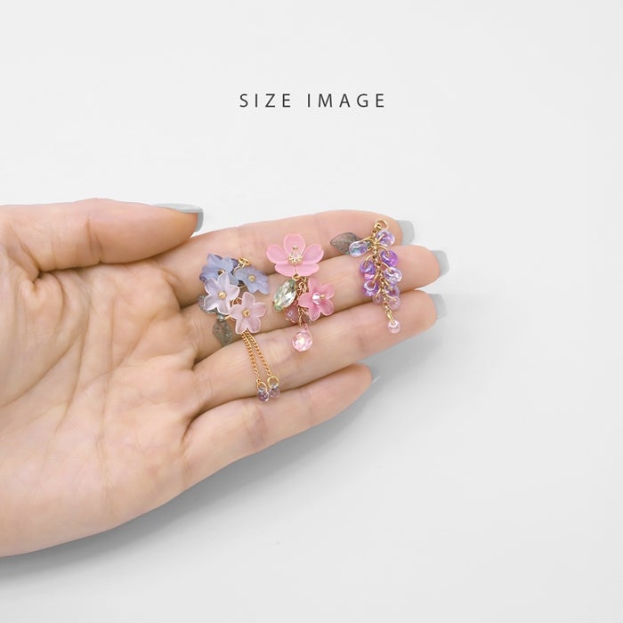 14G 16G 18G チャーム 花 桜 藤 紫陽花 和風 和 揺れる ボディピアス