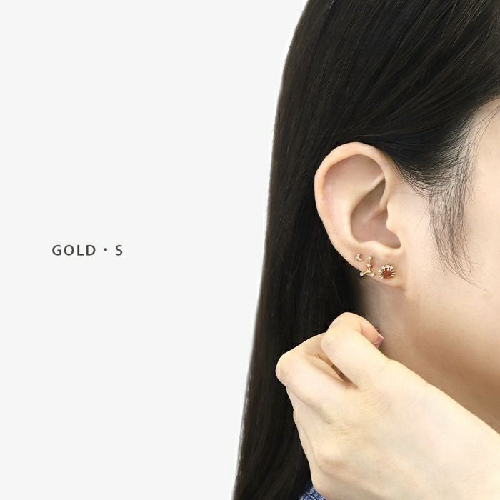 軟骨ピアス かわいい 16G 三日月 クレセント ムーン ジルコニア
