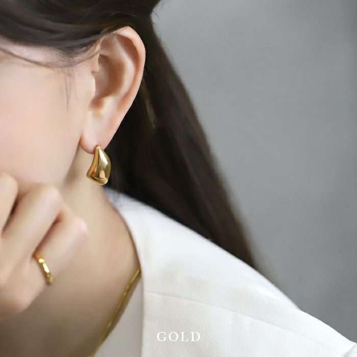 ピアス シルバー ゴールド ドロップピアス サージカルステンレス PVD