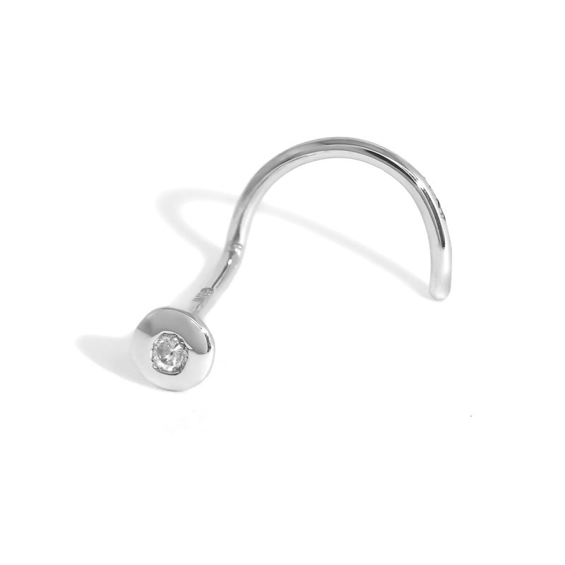 軟骨ピアス 鼻ピアス K18 pt900 天然ダイヤモンド シルバー ゴールド 