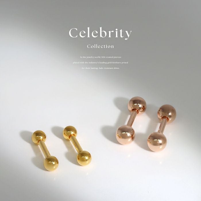 ピアス 24金 ピンクゴールド K24 K18PG コーティング 上品 きれい