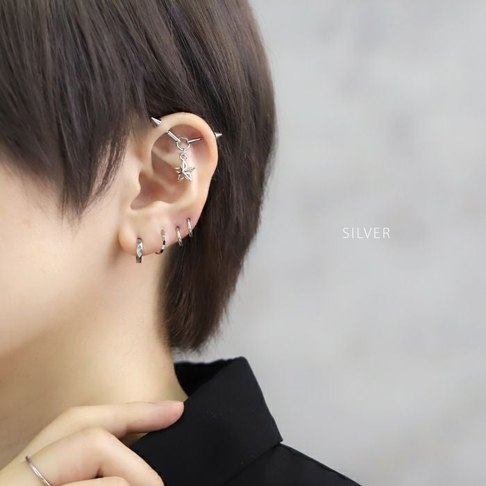 16G ステンレスピアス ダイヤモンドカット シンプル シャープ