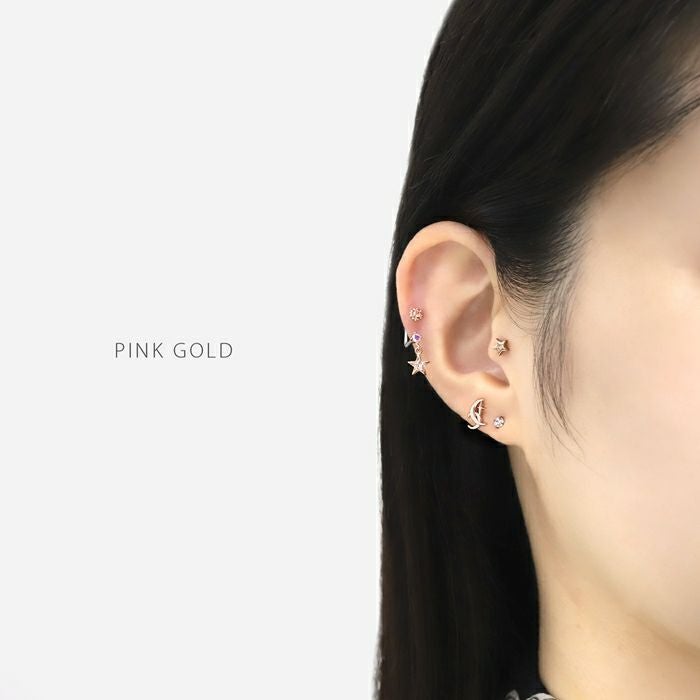 軟骨ピアス 16G 月 星 三日月 スター 宇宙 上品 大人カワイイ ボディ