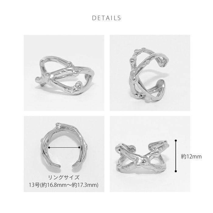 指輪 リング 13号サイズ相当 クロスリング クロスモチーフ シルバー