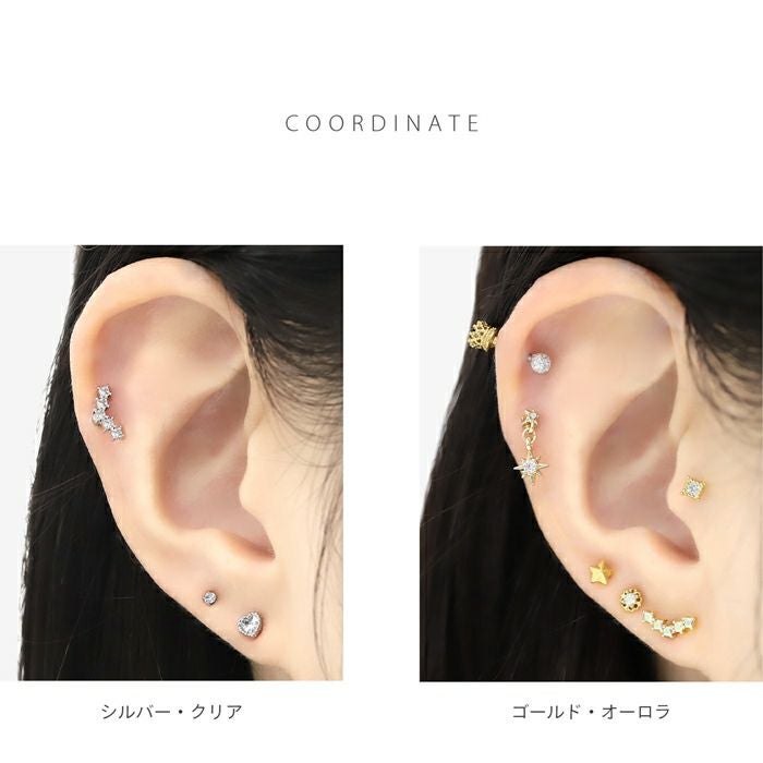 16G 軟骨ピアス 5連ジュエル イヤーフィット 【凛公式サイト＆実店舗