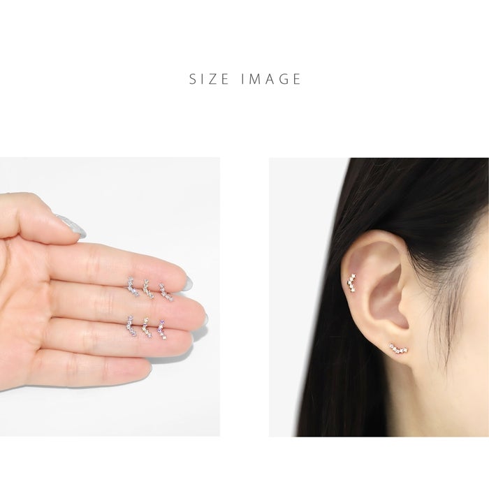 16G 軟骨ピアス 5連ジュエル イヤーフィット 【公式サイト＆実店舗限定