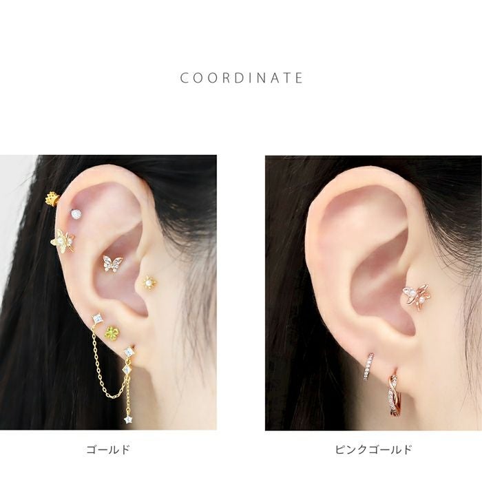 16G お花 フラワー パール ボディピアス 凛限定デザイン 軟骨ピアス