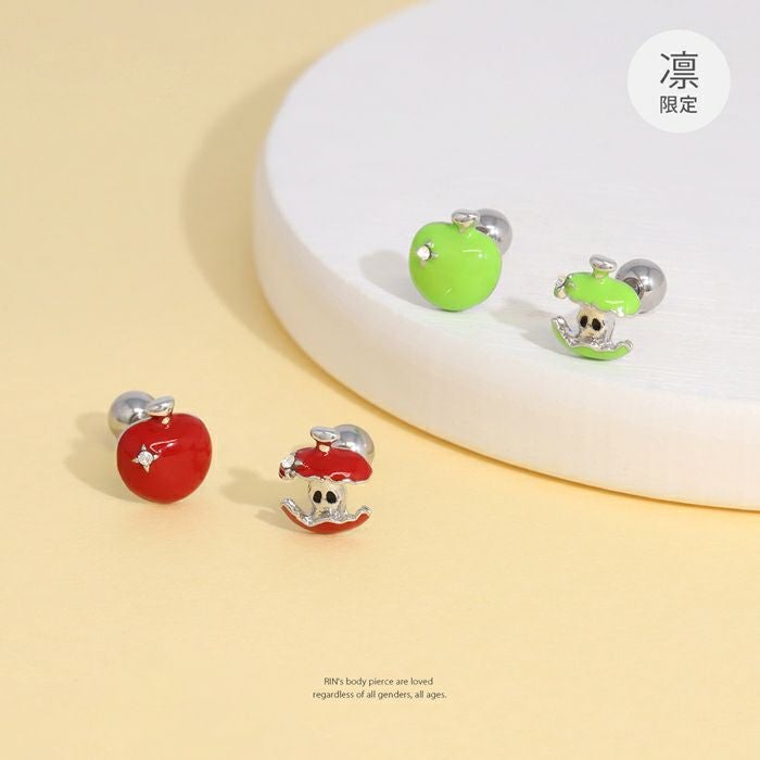 凛オリジナル】リンゴピアス 16G｜青りんご・赤りんごの推し活ボディピアス