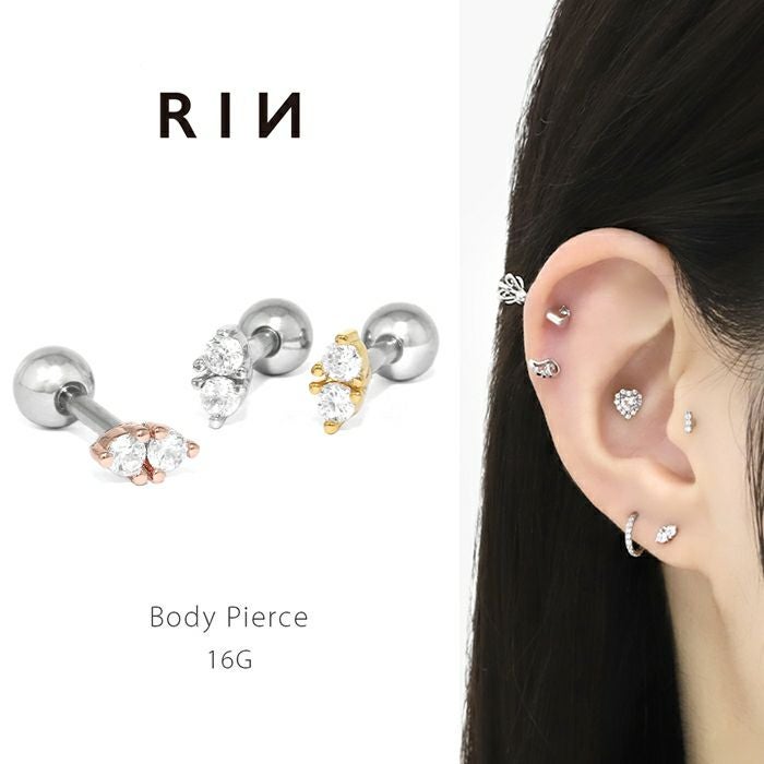 軟骨ピアス 16G ワンポイント ミニピアス シンプル ユニセックス