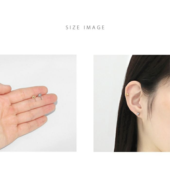 軟骨ピアス 16G たんぽぽ タンポポ 綿毛 花 はな フラワー かわいい