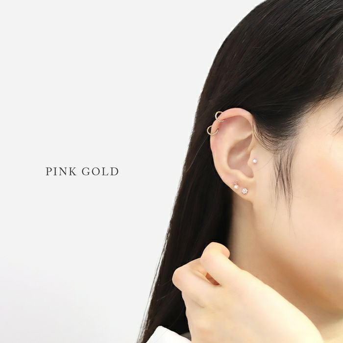 軟骨ピアス 16G ジュエル 雪の結晶 雪 小さめ プチ ミニ キュービック